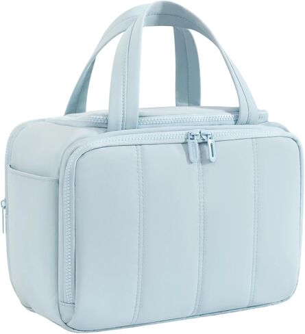 Toiletry Bag Puffy Large Travel,Lightweight Cosmetic Travel Bag with Trolley Strap,Makeup Bag for Accessories,Black in Saudi Arabia