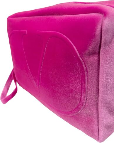 Valentino Pink Dopp Case Trousse Large Zip Makeup Cosmetic Clutch Wristlet Pouch Approx 9L x 6H x 2W (8719) in Kuwait