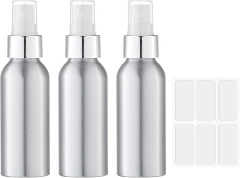 زجاجة رذاذ صغيرة للسفر من ليساباك - بخاخ فارغ من الألومنيوم خفيف الوزن 3.4 أونصة - رذاذ صغير الحجم للزيوت العطرية - مستر الوجه لمستحضرات التجميل السائلة معتمدة من إدارة أمن المواصلات الأمريكية (3 عبوات) in Kuwait