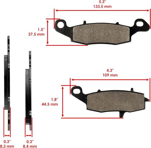 Caltric Front & Rear Brake Pads Compatible with Kawasaki Ex650 Ninja 650 Abs 2013-2016 Front & Rear Pads in Saudi Arabia