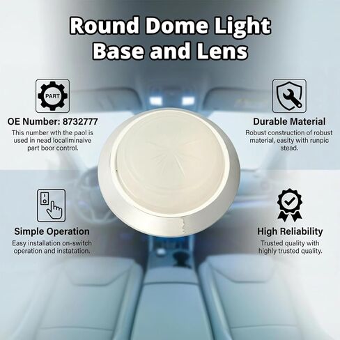 Round Dome Light Base and Lens 8732777 for Chevy Nova 1971-1979 for Chevy 1971-1981 for Chevy 1970-1981, Round Dome Lens Base Kit Replacement in Saudi Arabia