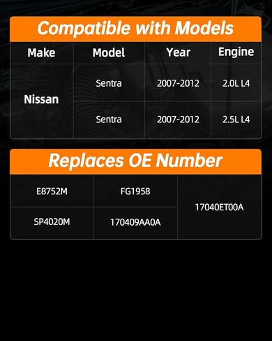 OKLPF Electric Fuel Pump Module Assembly Compatible With 2007 2008 2009 2010 2011 2012 Nissan Sentra L4 2.0L 2.5L Replace E8752M SP4020M in Kuwait