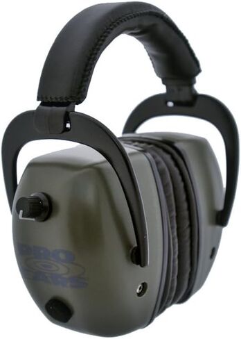 Pro Ears - Pro Tac Mag Gold - حماية السمع الإلكترونية من الدرجة العسكرية والتضخيم - NRR 30 - فطائر الأذن النطاق - بطاريات ليثيوم 123A - الأخضر in Kuwait