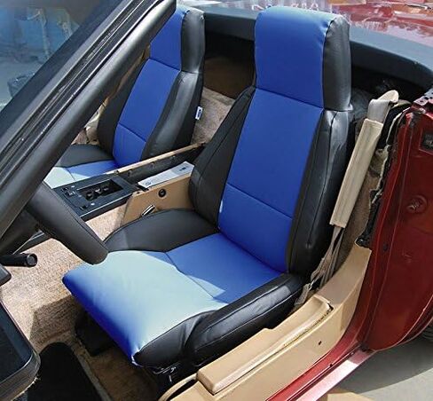 Iggee Chevy Corvette C4 Standard(Base) 1984-1993 Black/RED Artificial Leather Custom Made Original fit seat Covers (Black) in Saudi Arabia