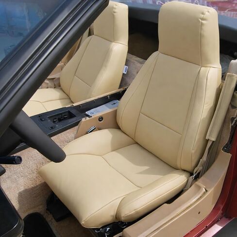 Iggee Chevy Corvette C4 Standard(Base) 1984-1993 Black/RED Artificial Leather Custom Made Original fit seat Covers (Black) in Saudi Arabia