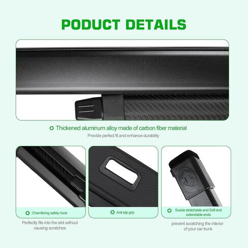 غطاء الحمولة لكيا سبورتاج 2026 2025 2024 2023، غطاء صندوق السيارة مضاد للظهور، غطاء أمان قابل للسحب لسيارة كيا سبورتاج 2023 2024 2025 2026 (نسيج ألياف الكربون) in Kuwait