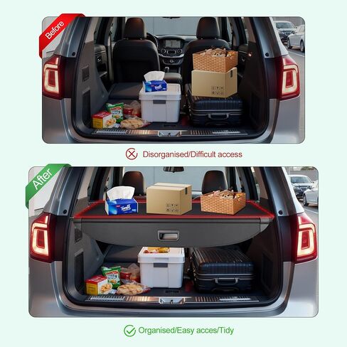 غطاء الحمولة لكيا سبورتاج 2026 2025 2024 2023، غطاء صندوق السيارة مضاد للظهور، غطاء أمان قابل للسحب لسيارة كيا سبورتاج 2023 2024 2025 2026 (نسيج ألياف الكربون) in Kuwait