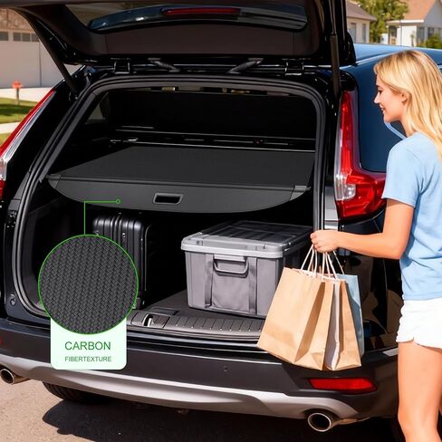 غطاء الحمولة لكيا سبورتاج 2026 2025 2024 2023، غطاء صندوق السيارة مضاد للظهور، غطاء أمان قابل للسحب لسيارة كيا سبورتاج 2023 2024 2025 2026 (نسيج ألياف الكربون) in Kuwait