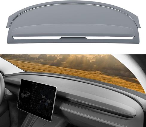 غطاء لوحة القيادة لسيارة Tesla Model Y Juniper 2026 2025، غطاء لوحة القيادة من السيليكون غير القابل للانزلاق، حصيرة وسادة ظلة شمسية ناعمة مضادة للوهج، أغطية حماية لسطح لوحة القيادة مقاومة للأشعة فوق البنفسجية، ملحقات السيارات الداخلية، رمادي in Kuwait