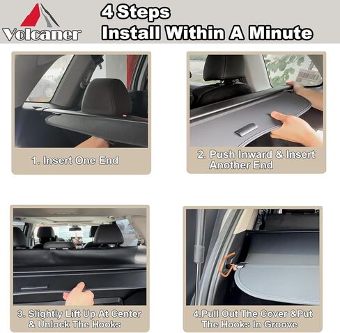 غطاء كارجو لملحقات كيا تيلورايد 2020-2025، (مظهر من ألياف الكربون) غطاء صندوق السيارة قابل للسحب مناسب لملحقات 2020-2023 2024 كيا تيلورايد 2025 غطاء درع أمان للأمتعة الخصوصية in Kuwait