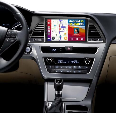 2+64G لسيارة Hyundai Sonata 2015-2017 (LHD) Android 13 ستيريو للسيارة مع Carplay اللاسلكي Android Auto Mirror Link، راديو بشاشة لمس 9 بوصات WiFi/GPS/FM/RDS/Bluetooth/SWC/ميكروفون كاميرا احتياطية ليلية مقاومة للماء in Saudi Arabia