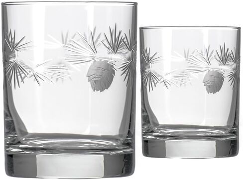 Icy Pine Glass Hurricane Candleholder | 8-inch Engraved Hurricane Vase | Lead-Free and Diamond-Wheel Engraved | Multi-use Pillar, Candle Holder, Flower Vase, Centerpiece in Saudi Arabia