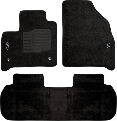 ecoMats Carpet Floor Mats for 2018-2023 Chevrolet Traverse & 2024 Traverse Limited with 2nd Row Bucket Seats, Black with Driver Heel Pad and Safety Locks, Includes Front, Rear and 3rd Row Set in Saudi Arabia