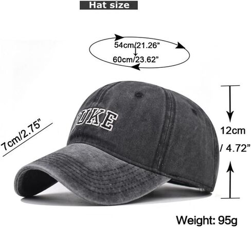 Classic Vintage Washed Duke Embroidery Cotton Hat Men Women Baseball Cap Men Cap for Women Baseball Cap for Men in Saudi Arabia
