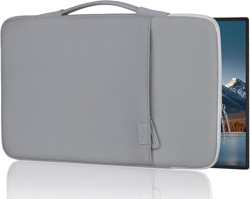 Portable Monitor Case 15.6 16.1 inch, PU Leather Carrying Case for Most 15.6-16.1 inch Portable Display Monitors, Water Resistant Laptop Display Bag with Front Pocket, (Gray) in Saudi Arabia