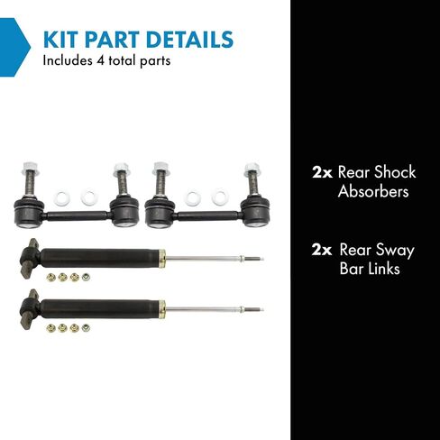 TRQ Rear Suspension Kit Shock Absorber Sway Bar Stabilizer Link Compatible with 2013-2020 Ford Fusion in Saudi Arabia