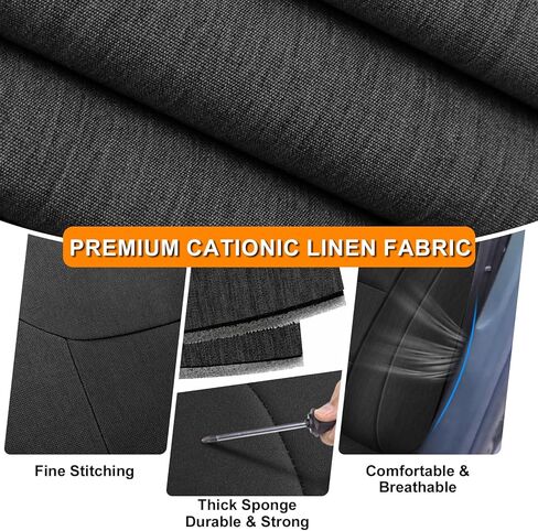 Front Seat Covers Compatible with 2004-2008 Acura TL, Heavy Duty Cationic Linen Fabric Seat Protector in Kuwait