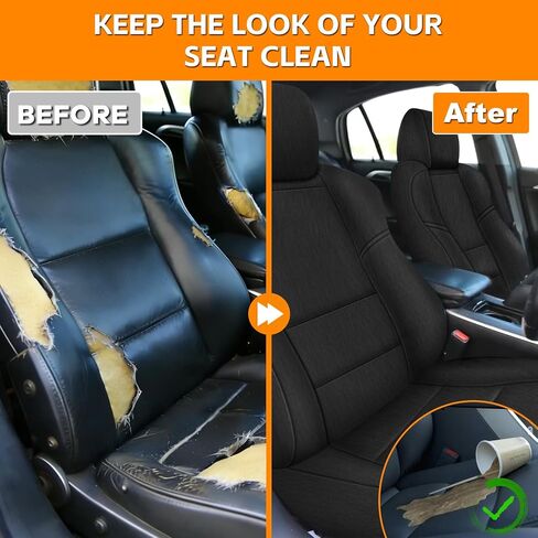 Front Seat Covers Compatible with 2004-2008 Acura TL, Heavy Duty Cationic Linen Fabric Seat Protector in Kuwait