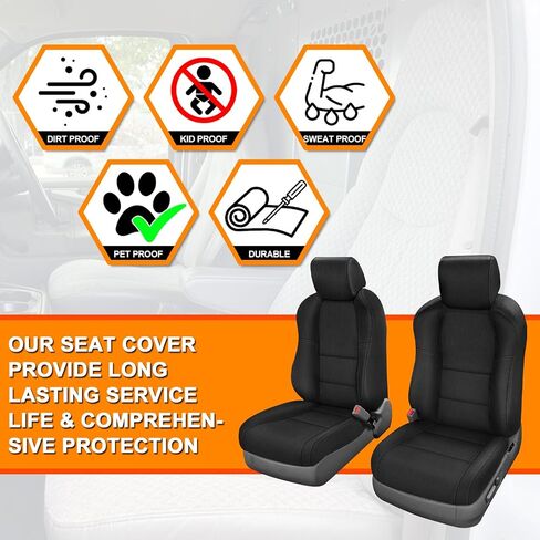 Front Seat Covers Compatible with 2004-2008 Acura TL, Heavy Duty Cationic Linen Fabric Seat Protector in Kuwait