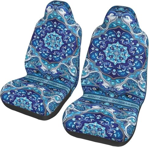 Southwestern Ethnic Aztec Car Seat Covers Set of 2, Cute Boho Non-Slip Front Car Seats Covers Universal for Most Cars, Suvs,Truck,Vehicle Interior Decor Gifts in Kuwait