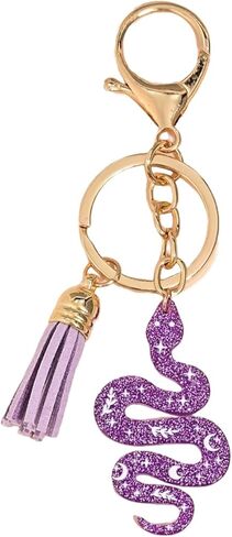 Cute Snake Keychain with Tassel Pendant for Handbags,Glitter Car Keyring Purse Charms for Women in Kuwait