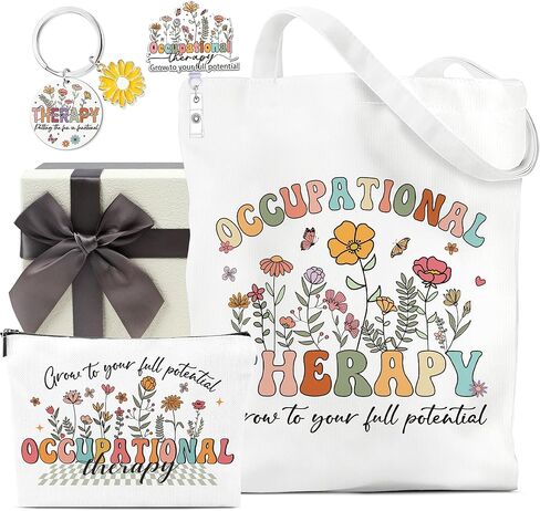 Occupational Therapist Gift for Women - OT Appreciation Gifts with Tote Bag, Keychain, Badge Clip, Grow to Your Full Potential Theme for OTs, OTAs on OT Month, Graduation, Retirement, Christmas in Saudi Arabia