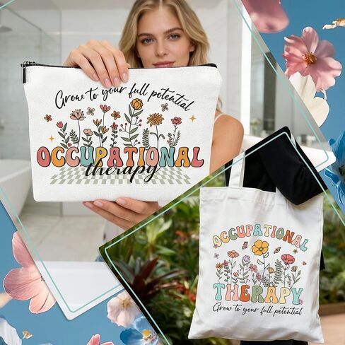 Occupational Therapist Gift for Women - OT Appreciation Gifts with Tote Bag, Keychain, Badge Clip, Grow to Your Full Potential Theme for OTs, OTAs on OT Month, Graduation, Retirement, Christmas in Saudi Arabia