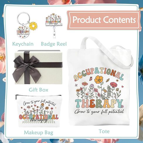 Occupational Therapist Gift for Women - OT Appreciation Gifts with Tote Bag, Keychain, Badge Clip, Grow to Your Full Potential Theme for OTs, OTAs on OT Month, Graduation, Retirement, Christmas in Saudi Arabia