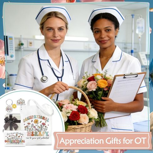 Occupational Therapist Gift for Women - OT Appreciation Gifts with Tote Bag, Keychain, Badge Clip, Grow to Your Full Potential Theme for OTs, OTAs on OT Month, Graduation, Retirement, Christmas in Saudi Arabia