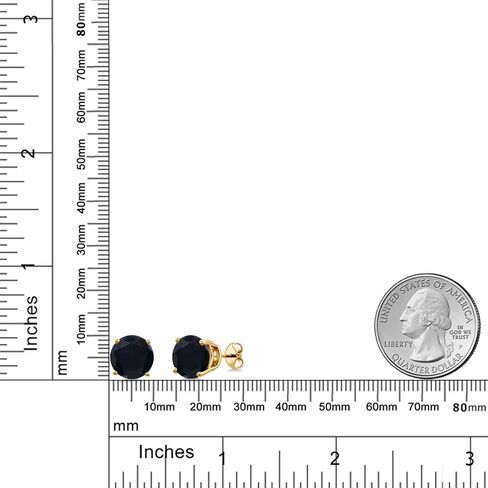 جوهرة ستون كينغ 18K الذهب الأصفر مطلي الفضة 10MM جولة الأحجار الكريمة جوهرة وأقراط للنساء الرجال in Kuwait