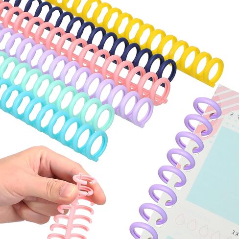 12 Pcs Plastic Comb Binding Spines 30 Rings Click Spiral Coils 6 Assorted Colors for Student Teacher Office Workers Planners Scrapbooking Reports Presentations Setup in Kuwait