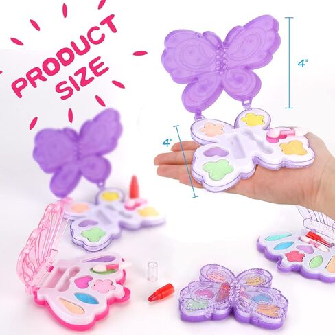8 Pack: Kids Makeup Party Favors for Little Girls - Real Washable Play Cosmetic Kits in Princess Purse, Bulk Pretend Play Make Up Toy Sets in Kuwait