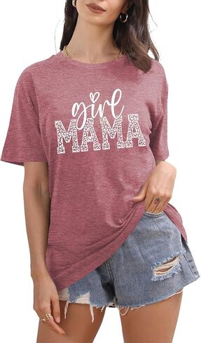Mama Shirts for Women Girl Mama Shirt Mom T Shirt Casual Graphic Tees Short Sleeve Tops in Saudi Arabia