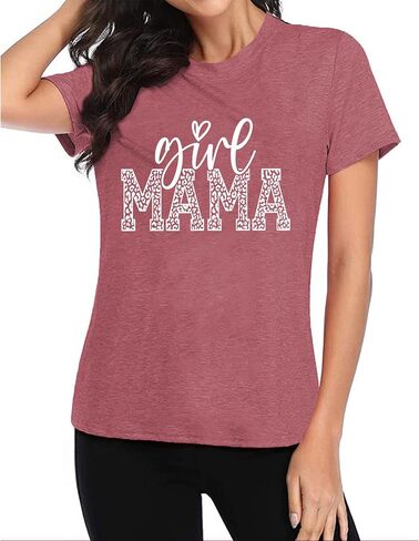Mama Shirts for Women Girl Mama Shirt Mom T Shirt Casual Graphic Tees Short Sleeve Tops in Saudi Arabia