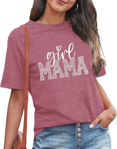 Mama Shirts for Women Girl Mama Shirt Mom T Shirt Casual Graphic Tees Short Sleeve Tops in Saudi Arabia