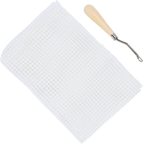 Jwthee Rug Hooking Mesh Canvas, Rug Knitting Mesh Cloth Canvas Rugs for Painting Carpet Rug Mesh Cloth Crocheting Tools for Latch Hook Rug Tapestry Canvas DIY (Mesh Cloth 150 * 100cm) in Kuwait