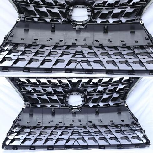 Front Bumper Grille Grill with Black Trim & License Panel Plate Compatible with 2014-2022 GX460 Mesh Bumper Cover Gloss Black ABS Plastic in Kuwait