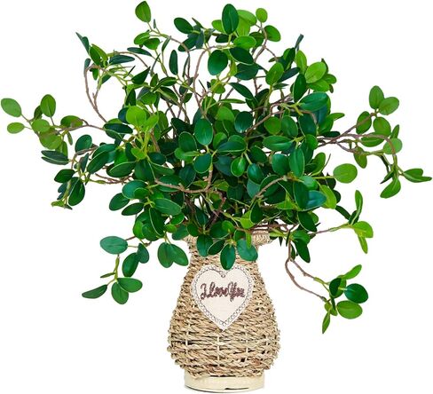 15 قطعة من فروع اللبخ مقاس 35.56 سم، سيقان الأوكالبتوس الخضراء الصناعية، سيقان خضراء صناعية للمنزل والمكتب والزفاف وديكور داخلي وخارجي (15) in Kuwait