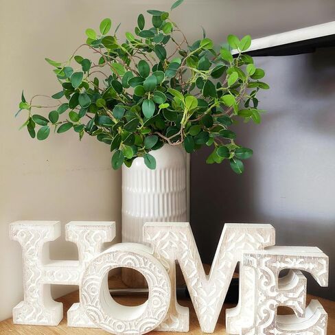 15 قطعة من فروع اللبخ مقاس 35.56 سم، سيقان الأوكالبتوس الخضراء الصناعية، سيقان خضراء صناعية للمنزل والمكتب والزفاف وديكور داخلي وخارجي (15) in Kuwait