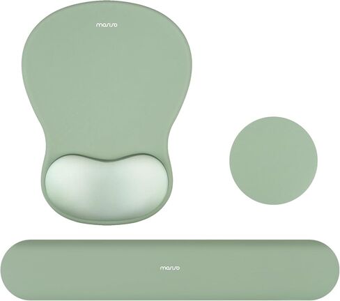 Mossoo Wrist Rest Prest for Mouse Pad & Keyboard Set ، Mousepad & Corced Mousepad & Coaster Base Base Base Base/Office Cushion سهلة مع قطعة قماش ناعمة ورغوة للذاكرة المقعرة والأرجواني والأرجواني in Saudi Arabia
