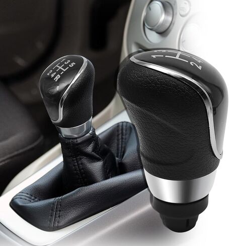 مقبض ناقل الحركة رامويل متوافق مع Ford Fiesta MK7، Focus MK2 FL، Focus MK3، C-Max، S-Max، Mondeo MK4، Kuga 5 مقبض تحويل عصا يدوي، مقبض تبديل رأس بديل (أسود) in Kuwait