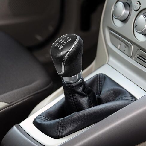 مقبض ناقل الحركة رامويل متوافق مع Ford Fiesta MK7، Focus MK2 FL، Focus MK3، C-Max، S-Max، Mondeo MK4، Kuga 5 مقبض تحويل عصا يدوي، مقبض تبديل رأس بديل (أسود) in Kuwait