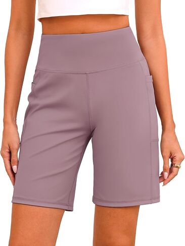 Quenteen Women's Bermuda Long Shorts 9" High Waisted Walking Athletic Workout Yoga Knee Length Shorts for Women in Saudi Arabia