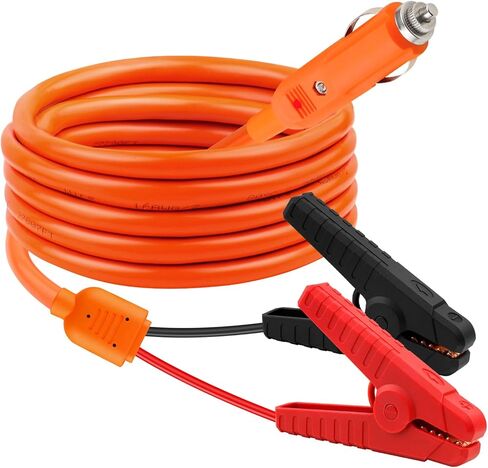 كابل شحن بطارية السيارة 12 فولت بطول 10 أقدام، سلك سيارة 16AWG، محول ولاعة السجائر إلى مشابك التمساح لبطارية الرصاص الحمضية، متوافق مع مولد الطاقة الشمسية جاكيري، محطة الطاقة in Kuwait
