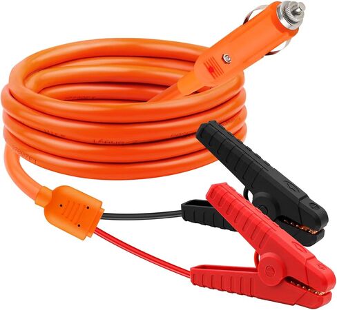 كابل شحن بطارية السيارة 12 فولت بطول 10 أقدام، سلك سيارة 16AWG، محول ولاعة السجائر إلى مشابك التمساح لبطارية الرصاص الحمضية، متوافق مع مولد الطاقة الشمسية جاكيري، محطة الطاقة in Saudi Arabia