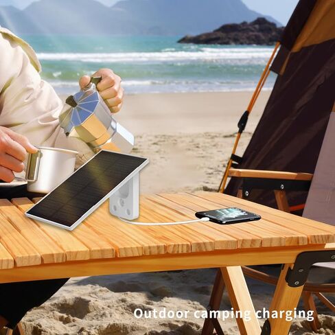 3W 5V Portable Waterproof Solar Panel with 6 FT Micro USB and Type-C Adjustable Bracket for Outdoor Ring Security Camera, Rechargeable Battery Powered Camera and Phone Charging and Hunting Camera in Saudi Arabia