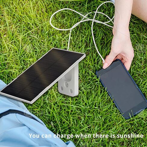 3W 5V Portable Waterproof Solar Panel with 6 FT Micro USB and Type-C Adjustable Bracket for Outdoor Ring Security Camera, Rechargeable Battery Powered Camera and Phone Charging and Hunting Camera in Saudi Arabia