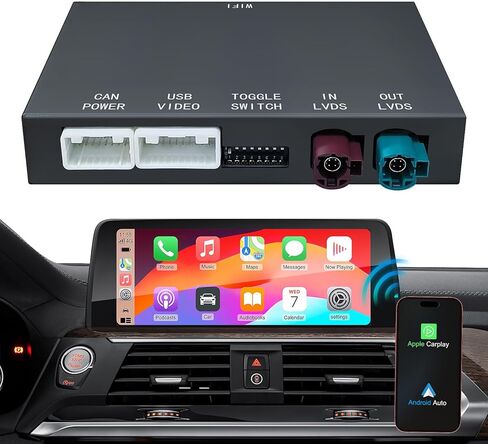 محول CarPlay اللاسلكي لأجهزة Apple & Android، التوصيل والتشغيل، مناسب لسيارة Mercedes Benz A/B/C/E/CLA/GLA/GLK/ML/SLD مع نظام NTG4.5، الملاحة، رابط المرآة، صوت Siri، USB، DVR وإدخال الكاميرا وما إلى ذلك in Kuwait
