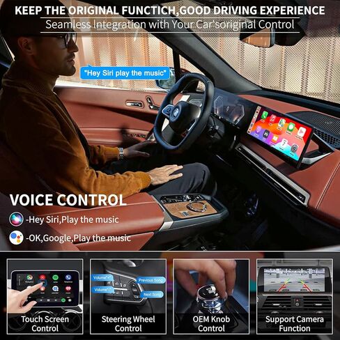 محول CarPlay اللاسلكي لأجهزة Apple & Android، التوصيل والتشغيل، مناسب لسيارة Mercedes Benz A/B/C/E/CLA/GLA/GLK/ML/SLD مع نظام NTG4.5، الملاحة، رابط المرآة، صوت Siri، USB، DVR وإدخال الكاميرا وما إلى ذلك in Kuwait