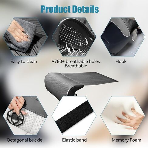 JOJOCY Car Seat Leg Extender Support Cushion, Upgraded Leather & Memory Foam Leg Rest Pad for Drivers, Office Chairs, Buses, Trains, Universal Fit, Breathable, Anti-Slip in Kuwait